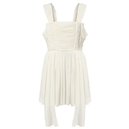 LOUIS VUITTON Sleeveless Dresses Women's White Moderate Short