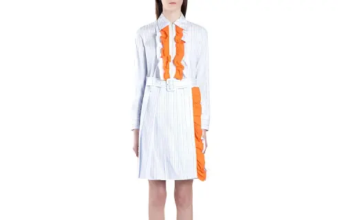 PRADA SS21 Long Sleeved Dress Women's Light Blue