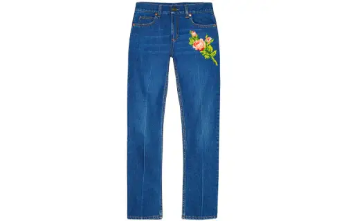 GUCCI 2010s Embroidered Jeans