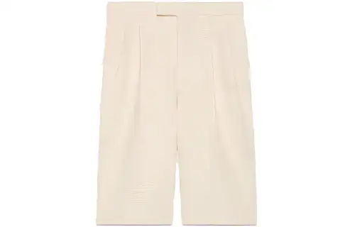 GUCCI High Rise Tweed Shorts White