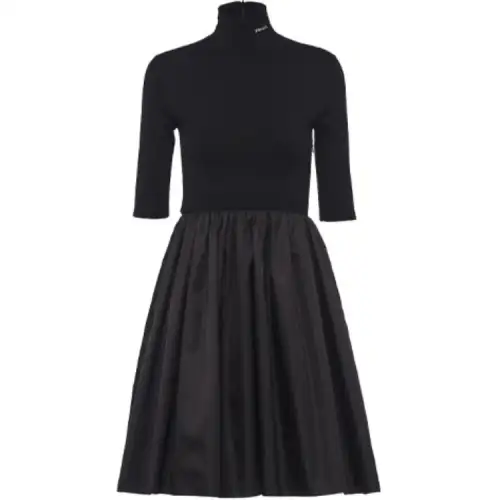 PRADA FW21 Short Sleeved Dress Women's Black