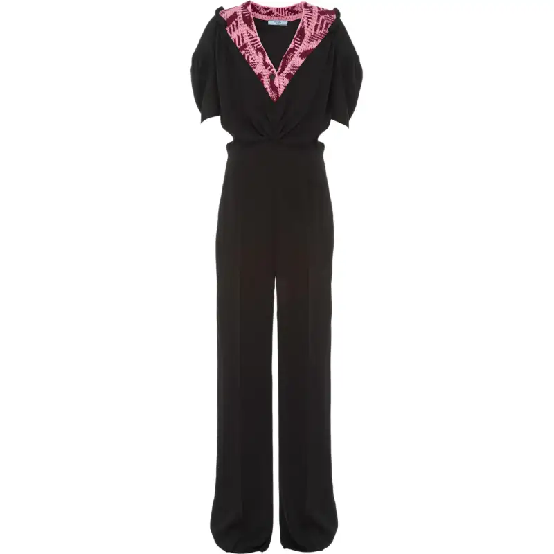PRADA Jumpsuits Women's Black Moderate Straight Fit Pants