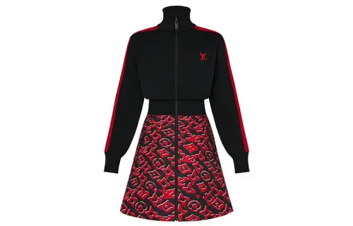 LOUIS VUITTON Long Sleeved Dress Women's Black