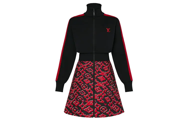 LOUIS VUITTON Long Sleeved Dress Women's Black
