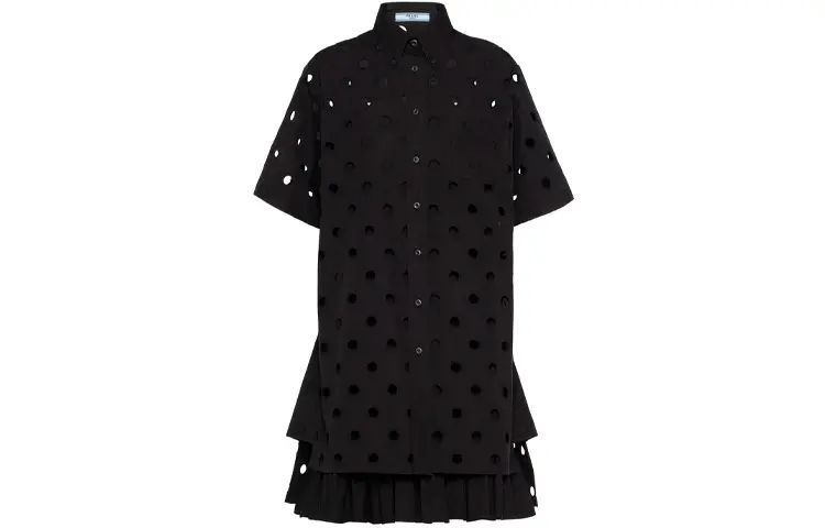 PRADA Short Sleeved Dress Women's Black