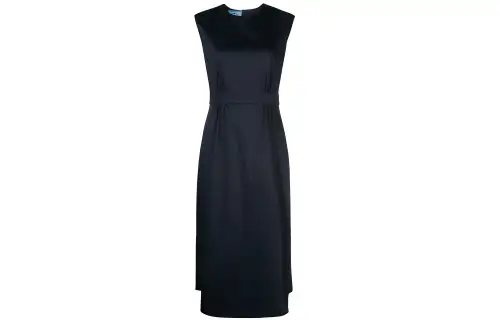 PRADA Sleeveless Dresses Women's Black Crew Neck Moderate