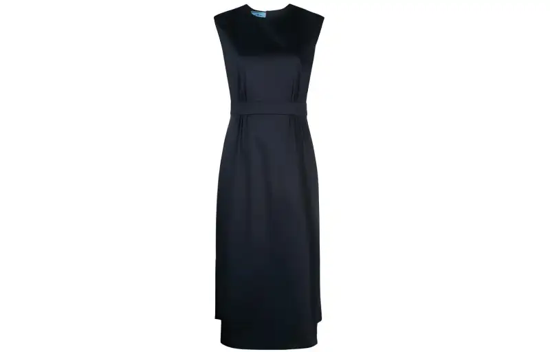 PRADA Sleeveless Dresses Women's Black Crew Neck Moderate