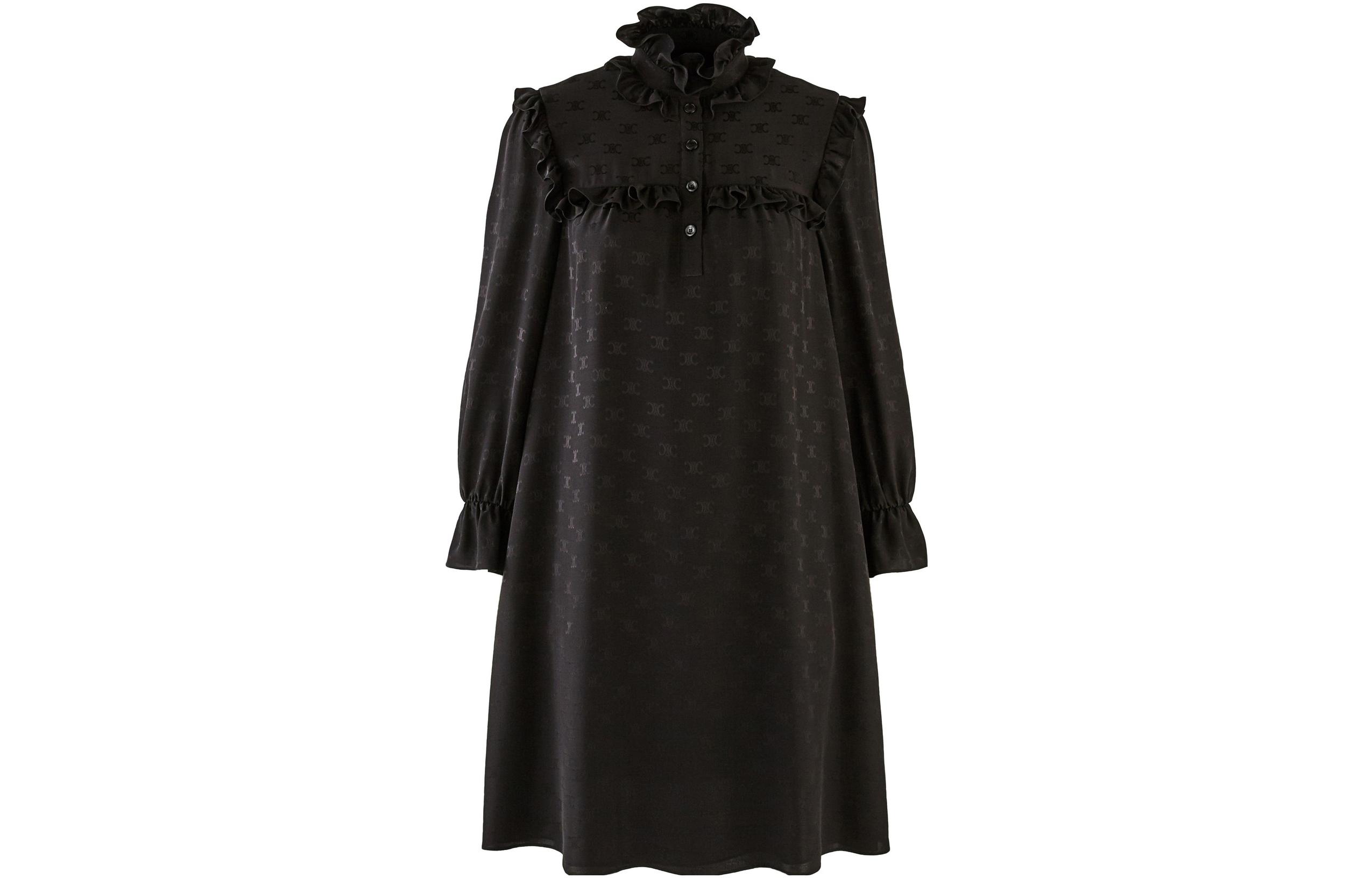 CELINE SS23 Long Sleeved Dress Women's Black