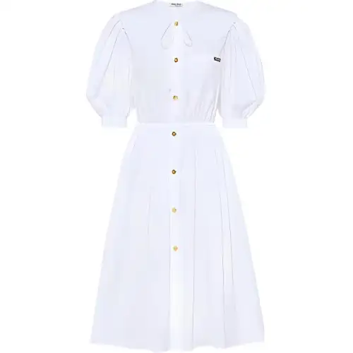 MIU MIU SS22 Short Sleeved Dress Women's White