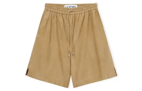 Loewe Drawstring Leather Shorts