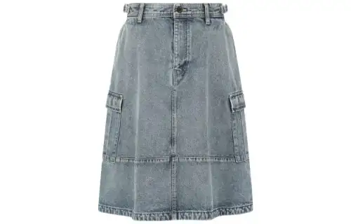 Balenciaga cargo denim midi skirt