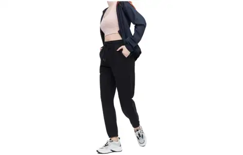 UNIQLO Knitted Sweatpants Women's Black Moderate Cuffed Pants