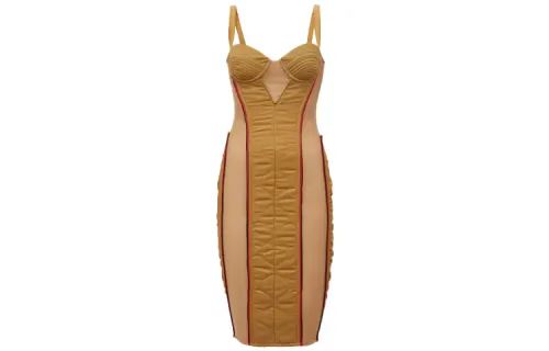 Burberry Sleeveless Dress Women's Camel