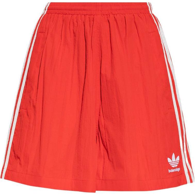Balenciaga X Adidas Crepe Technical Fabric Shorts Red