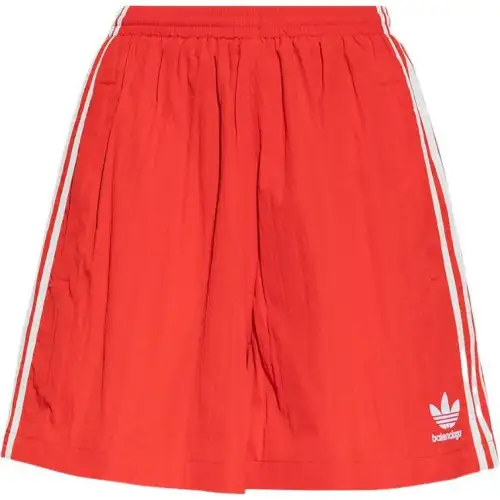 Balenciaga X Adidas Crepe Technical Fabric Shorts Red