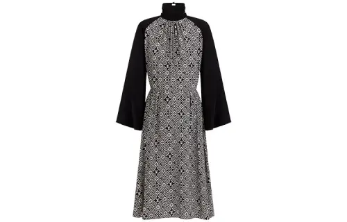 LOUIS VUITTON Long Sleeved Dress Women's Gray
