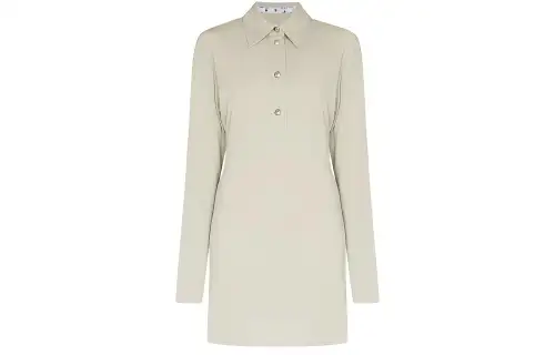 OFF-WHITE polo collar long-sleeve dress