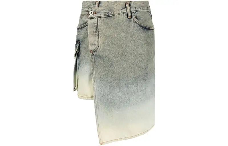 OFF-WHITE asymmetric denim skirt