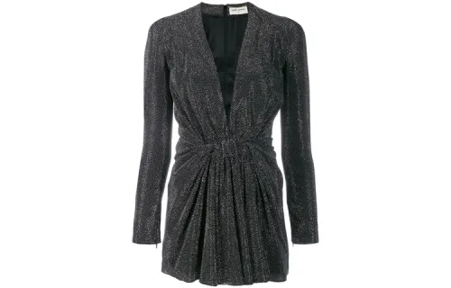 SAINT LAURENT Long Sleeved Dress Women's Black