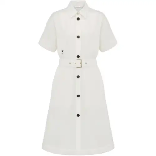 DIOR Short Sleeved Dress Women's White
