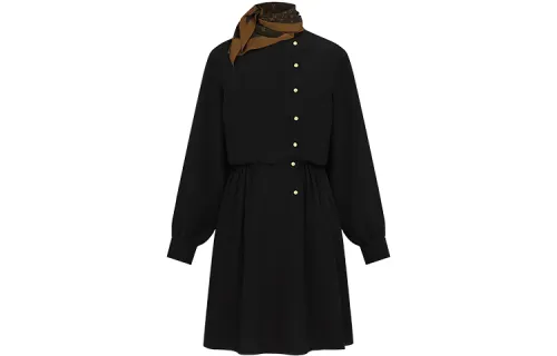 LOUIS VUITTON Long Sleeved Dress Women's Black