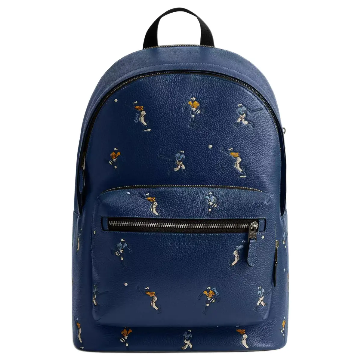 COACH West Litchi Grain Leather Backpacks Large Men's Blue