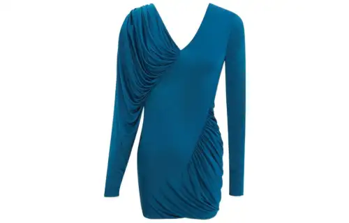 SAINT LAURENT Draped Long Sleeved Dress