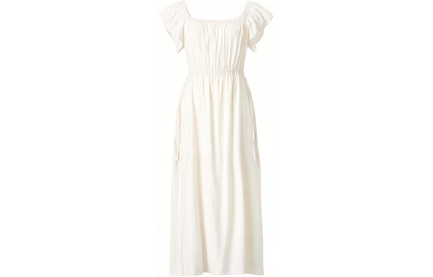UNIQLO Uniqlo SS24 C Series Gathered Back Open Short Sleeve Dress Women's White