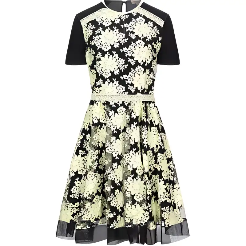 Burberry FW23 Short Sleeved Dress Women's Yellow