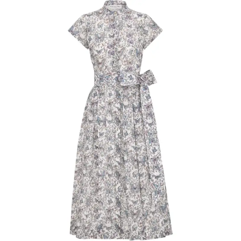 DIOR Short Sleeved Dress Women's Multicolor
