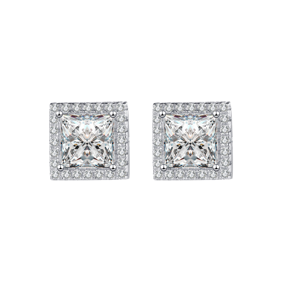 Nail sequins, shiny cute small design universal sophisticated earrings with zircon, light luxury style, high-quality style, for every day, silver 925 sample
