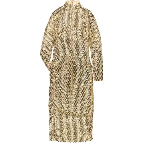 Burberry Long Sleeved Dress Women's Gold