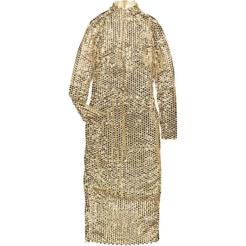Burberry Long Sleeved Dress Women's Gold