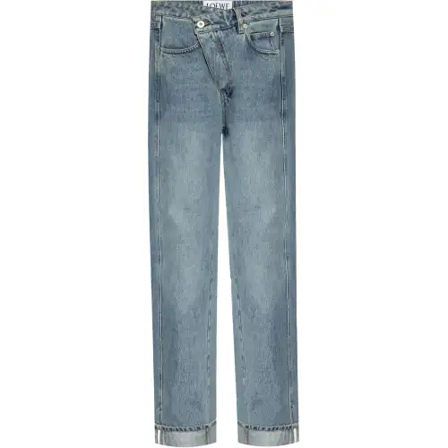 LOEWE Jeans Women's Blue Moderate Straight Fit Pants