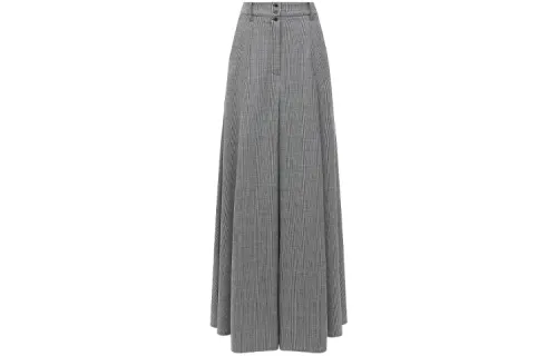Vetements Casual Long Skirts Women's Gray Long Pleated Skirt