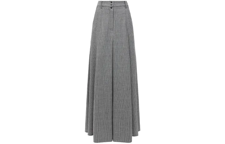 Vetements Casual Long Skirts Women's Gray Long Pleated Skirt