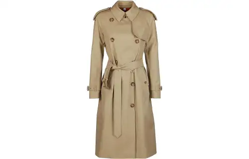Burberry Long Sleeved Dresses Women's Beige Square Collar Mid Length
