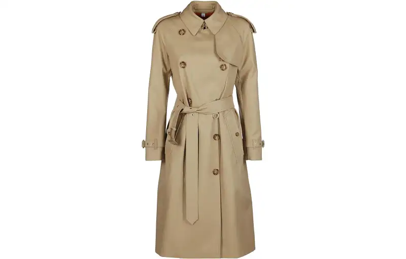 Burberry Long Sleeved Dresses Women's Beige Square Collar Mid Length