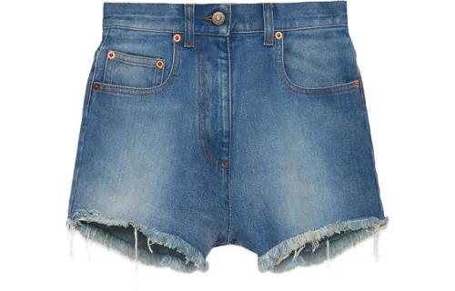 GUCCI Denim Shorts Women's Blue