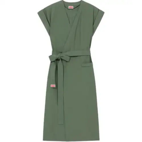 【Previous Season】wrap-design cotton midi dress