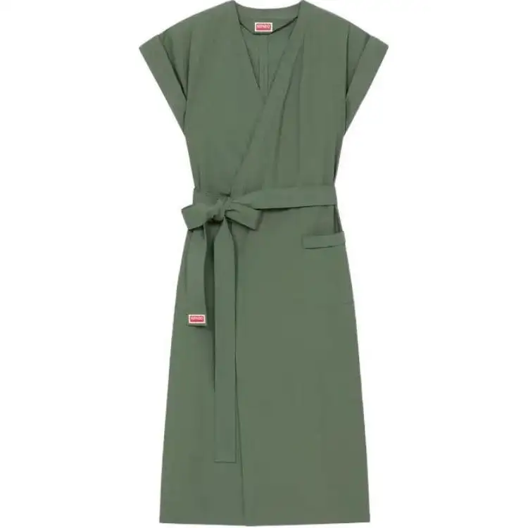 【Previous Season】wrap-design cotton midi dress
