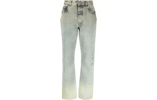 OFF-WHITE washed denim straight-leg jeans