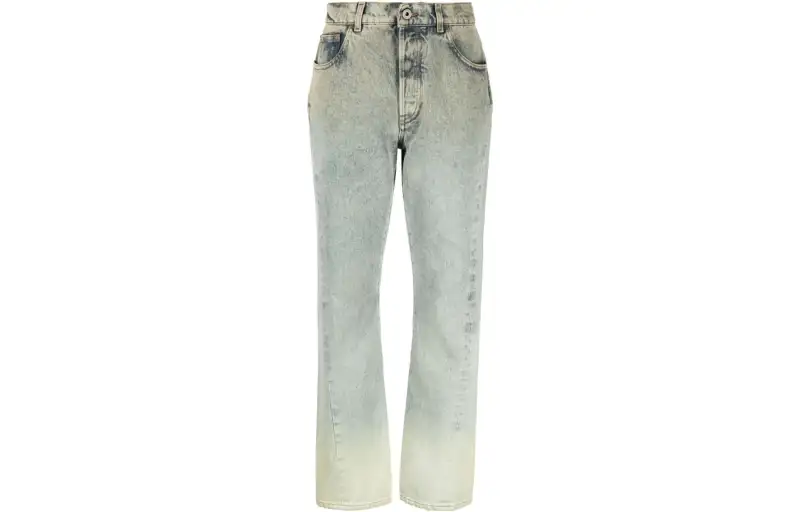 OFF-WHITE washed denim straight-leg jeans