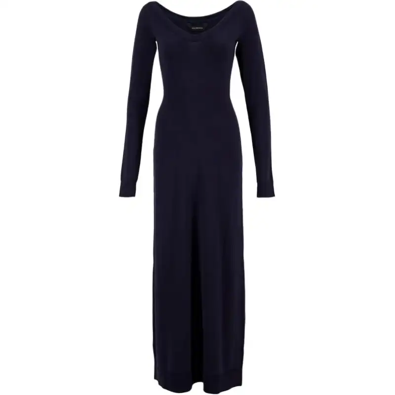 Balenciaga Off Shoulder V Neck Dress
