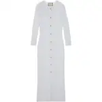 GUCCI Viscose Lame Sequin Embroidery Dress White/Grey