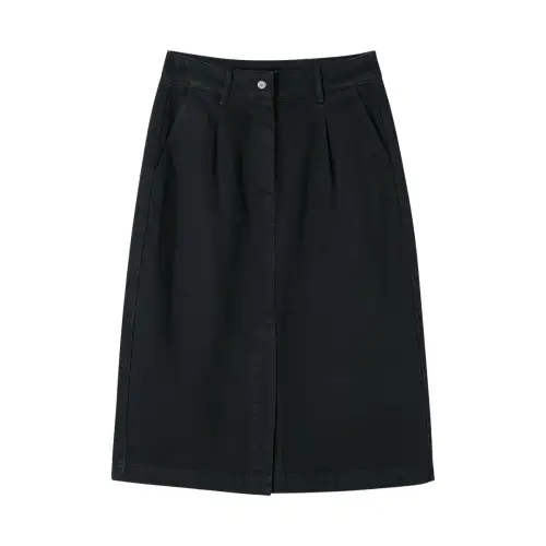 Skechers Elegant Diamond Collection Denim Long Skirt Women's Carbon Black