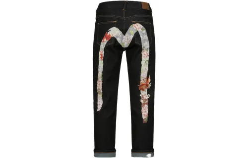 EVISU Jeans Women's Black Moderate Straight Fit Pants