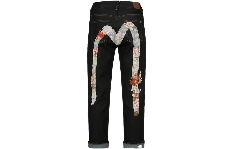 EVISU Jeans Women's Black Moderate Straight Fit Pants