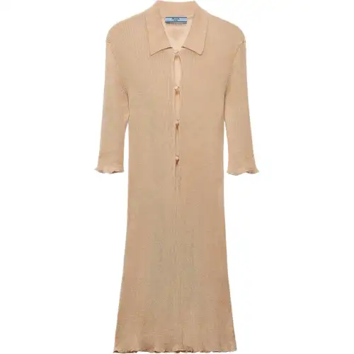 Prada ribbed-knit cotton mini dress