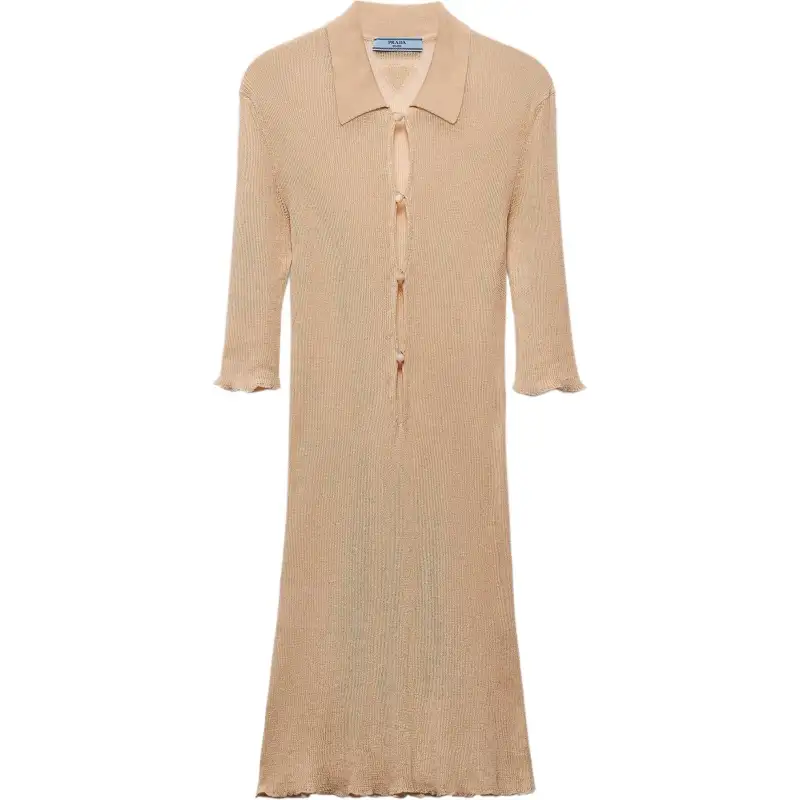 Prada ribbed-knit cotton mini dress
